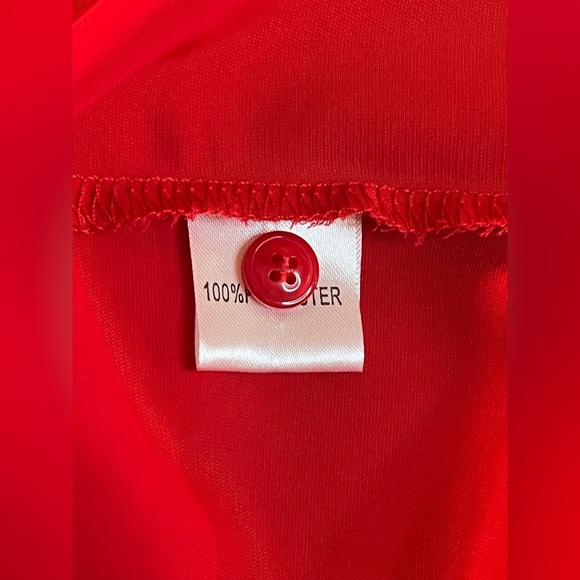 AISEW Button Down Shirt, Long/Sleeve Collared Blouse , Color Red, Large - Picture 5 of 8